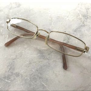 Authentic Prada Gold Eyeglasses Frames